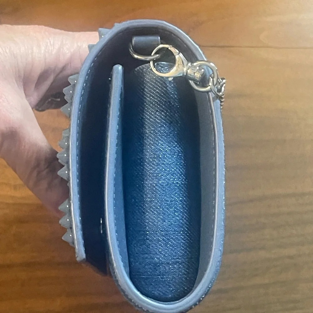 Christian Louboutin Blue Studded Crossbody Bag